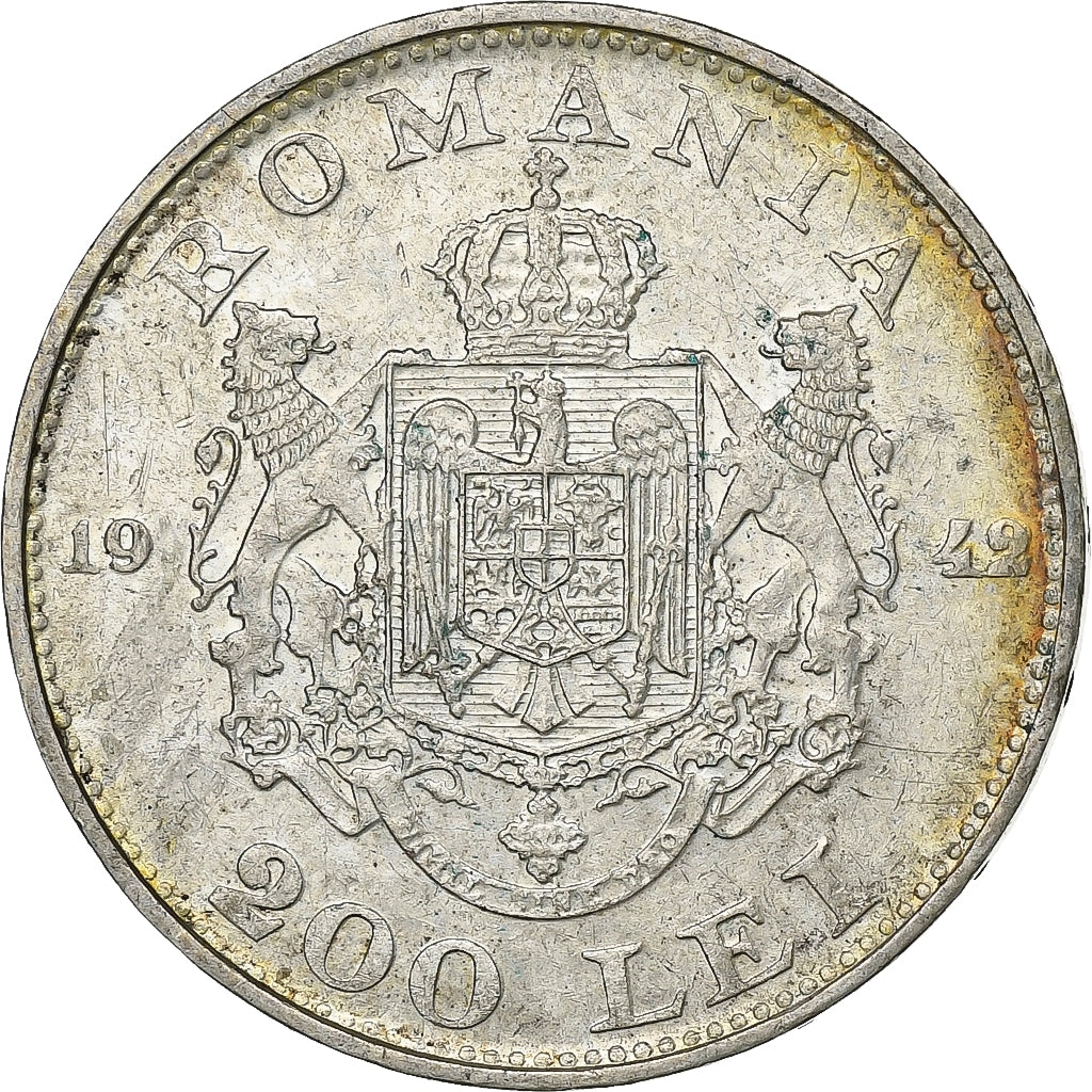 Romania, Mihai I, 200 Lei, 1942, Bucarest, Silver, EF(40-45), KM:63