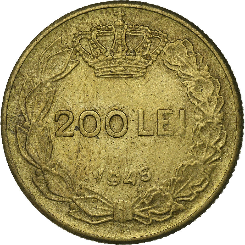 Romania, Mihai I, 200 Lei, 1945, Bucarest, Nickel-brass, EF(40-45), KM:66