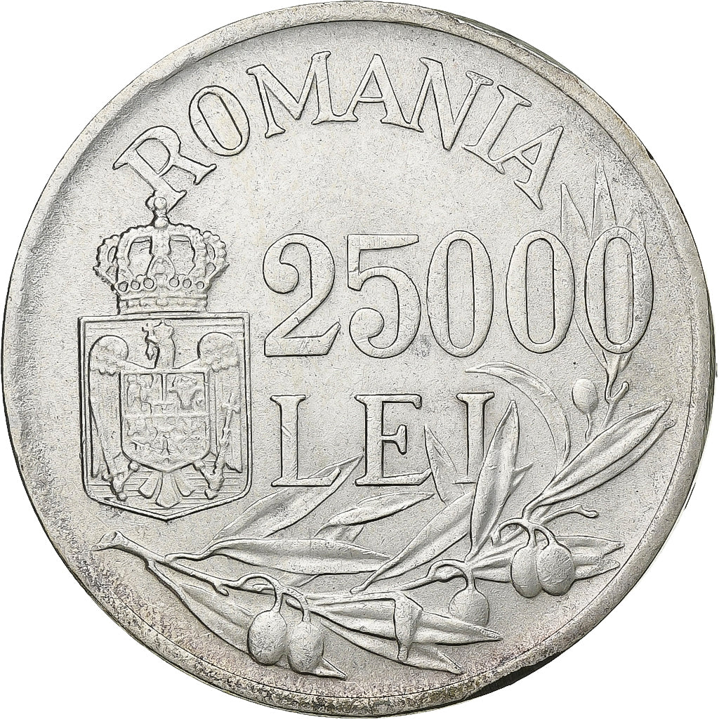 Romania, Mihai I, 25000 Lei, 1946, Bucarest, Silver, AU(55-58), KM:70