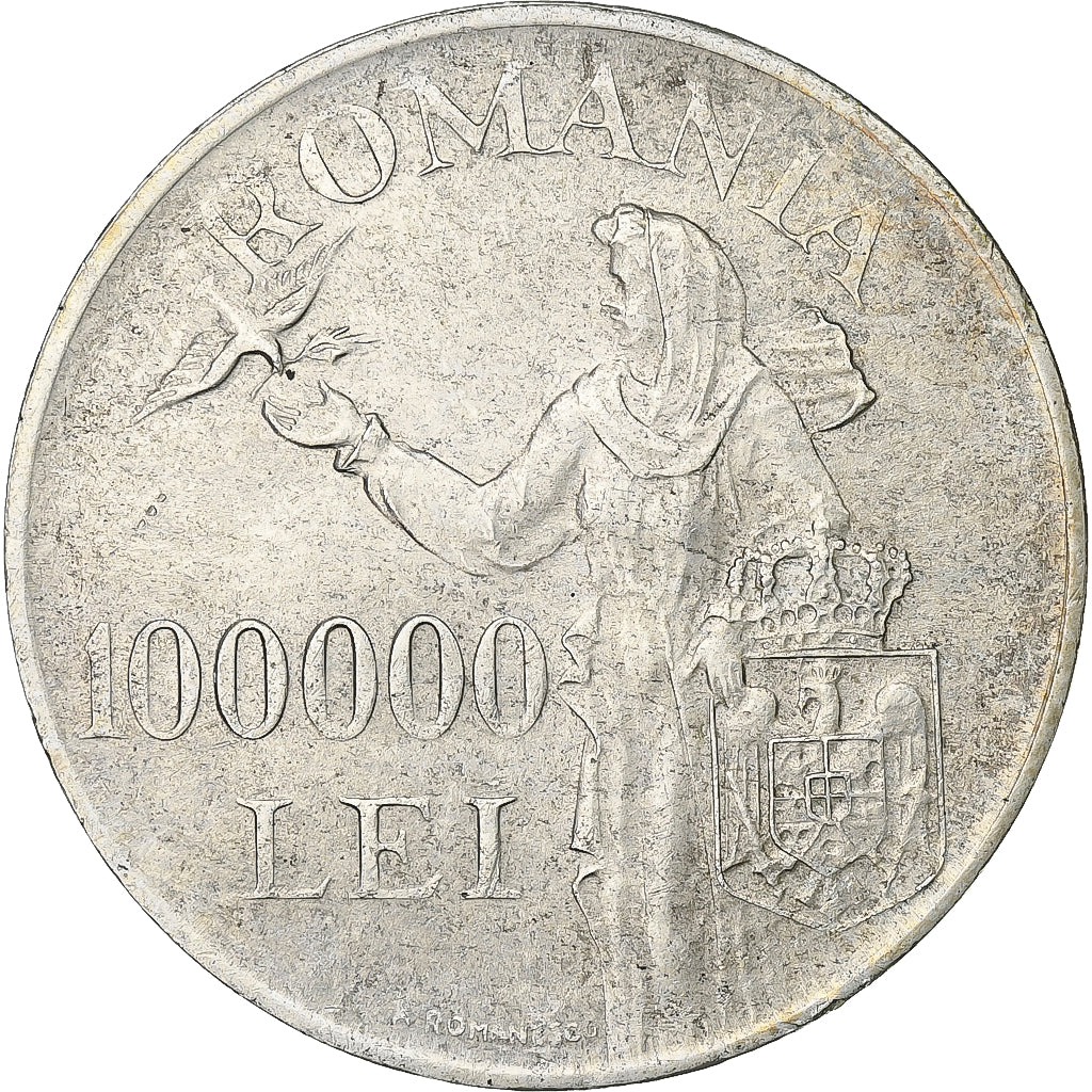 Romania, Mihai I, 100000 Lei, 1946, Bucarest, Silver, EF(40-45), KM:70
