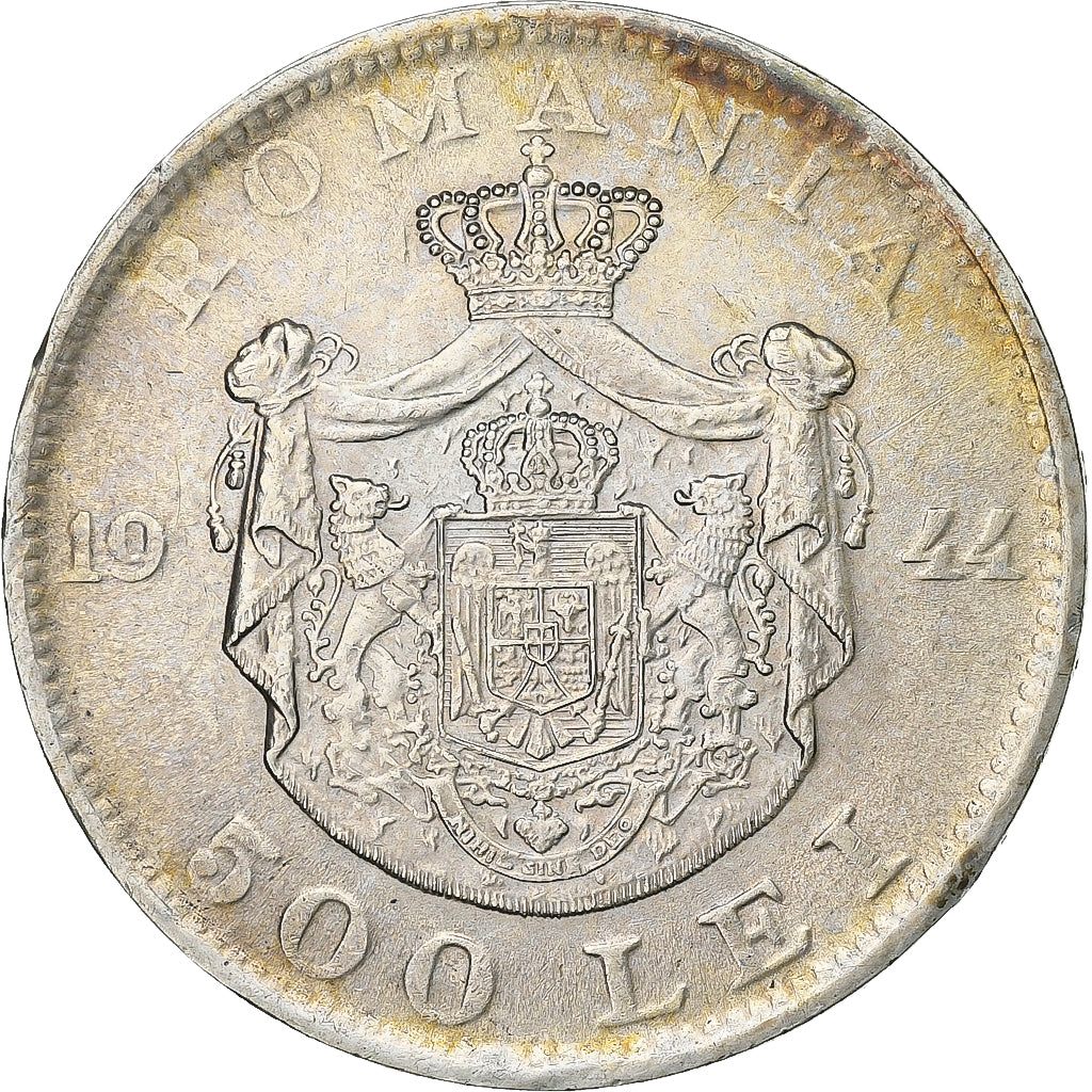 Romania, Mihai I, 500 Lei, 1944, Bucarest, Silver, AU(55-58), KM:65