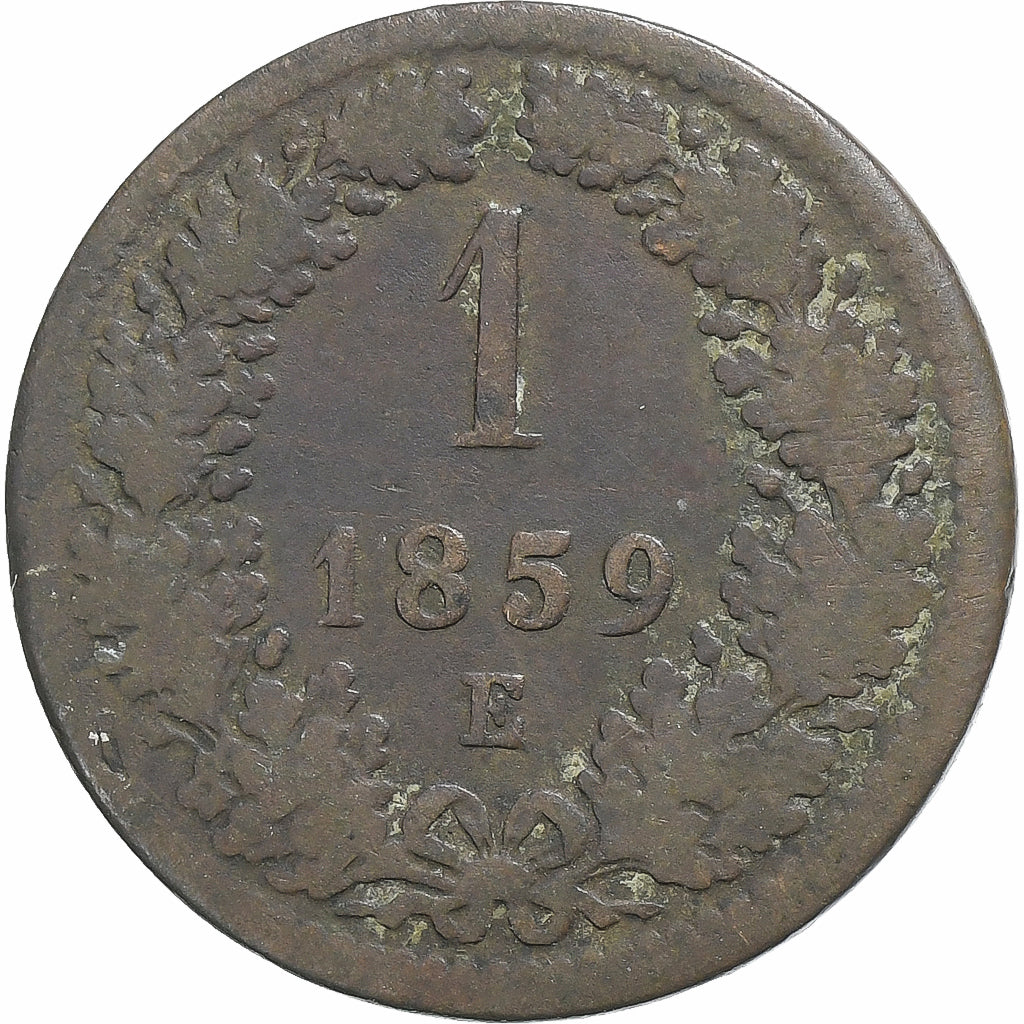 Austria, Franz Joseph I, 1 Kreuzer, 1859, Alba Iulia, Rame, MB, KM:2186