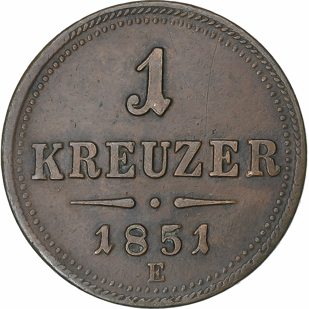 Austria, Franz Joseph I, 1 Kreuzer, 1851, Alba Iulia, Copper, AU(50-53), KM:2185