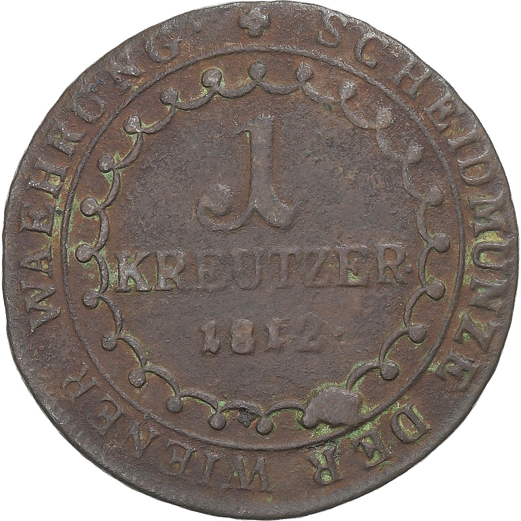 Austria, Franz I, 1 Kreuzer, 1812, Baia mare, Rame, MB, KM:2112