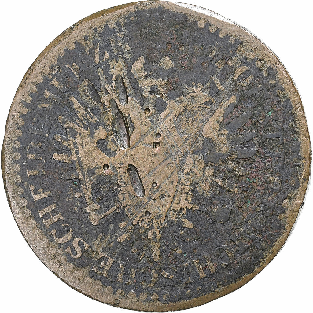 Áustria, Franz Joseph I, 3 Kreuzer, 1851, Baia mare, Cobre, F(12-15), KM:2193