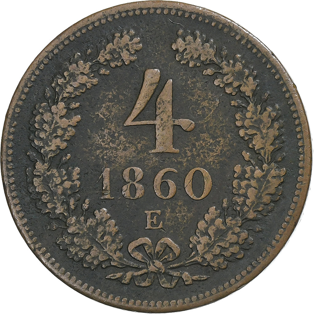 Austria, Franz Joseph I, 4 Kreuzer, 1860, Karlsburg, Copper, VF(30-35), KM:2194