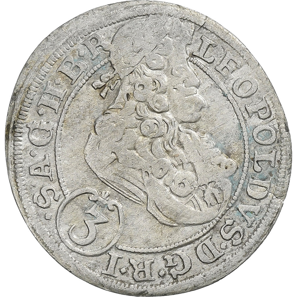 Austria, Leopold I, 3 Kreuzer, 1699, Brieg, Argento, MB+, KM:516