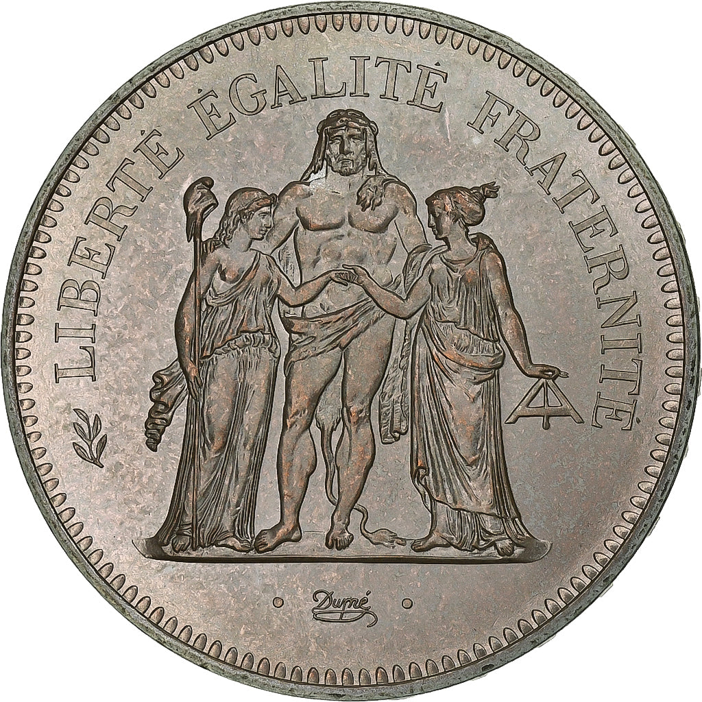 França, 50 Francs, Hercule, 1975, MDP, série FDC, Prata, MS(65-70)