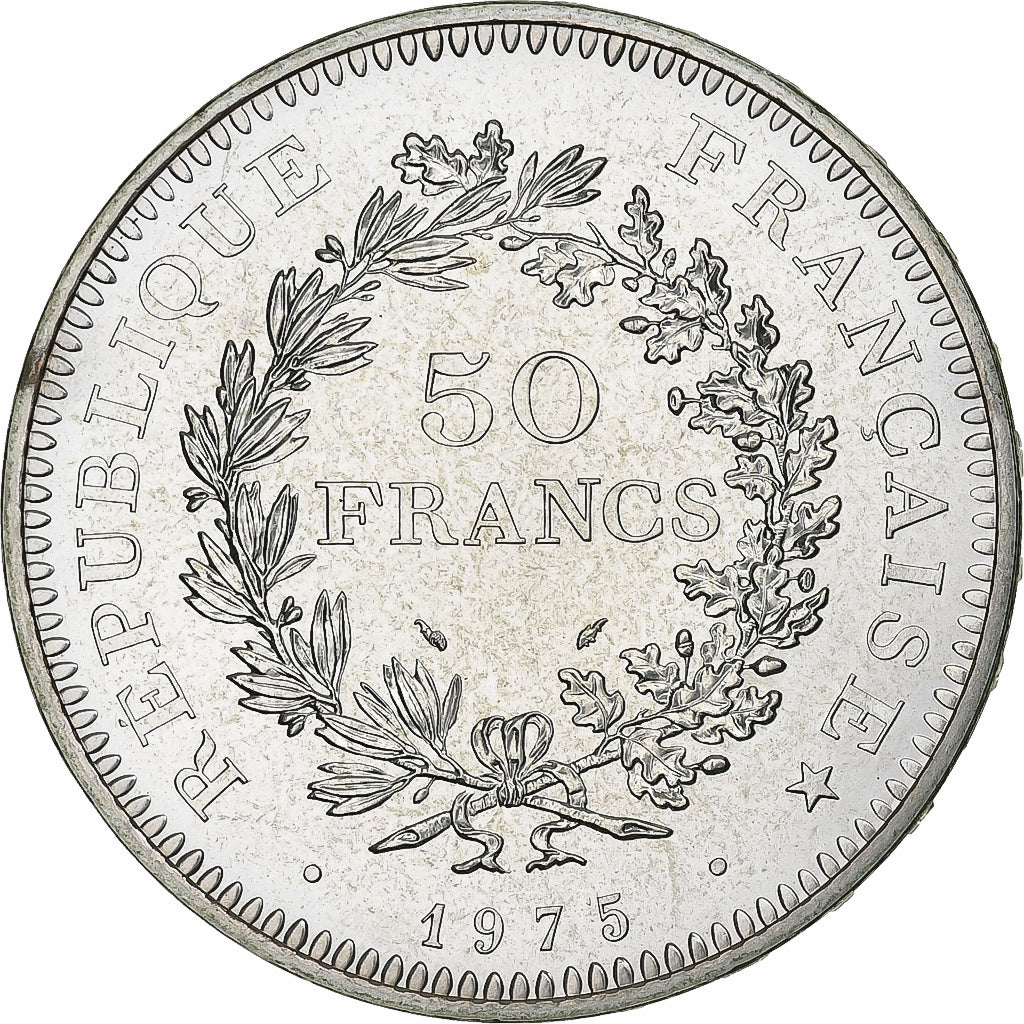 França, 50 Francs, Hercule, 1975, MDP, série FDC, Prata, MS(65-70)