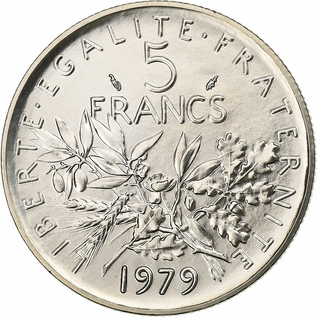 França, 5 Francs, Semeuse, 1979, MDP, série FDC, Cupronickel, MS(65-70)