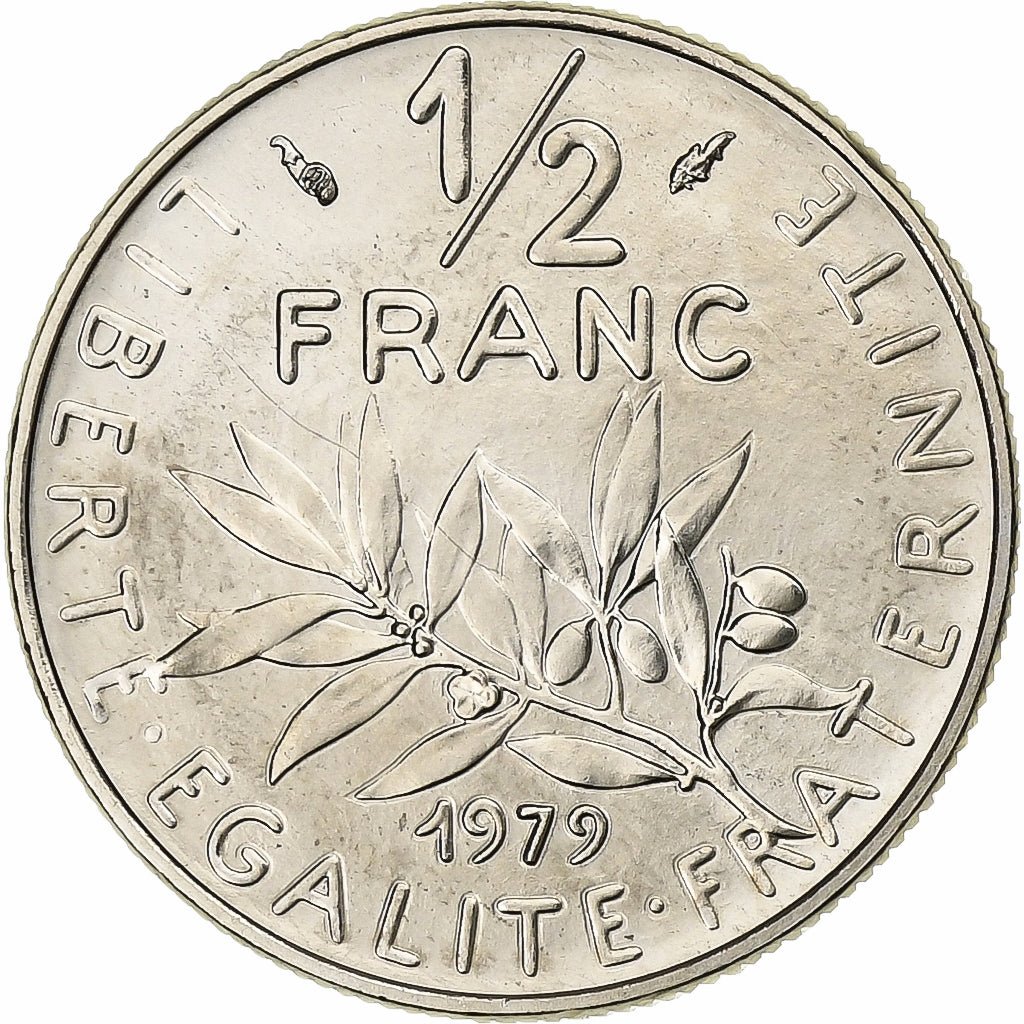 Frankreich, 1/2 Franc, Semeuse, 1979, MDP, série FDC, Nickel, STGL