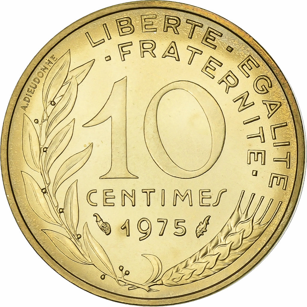 France, 10 Centimes, Marianne, 1975, MDP, série FDC, Cupro-Aluminium, MS(65-70)