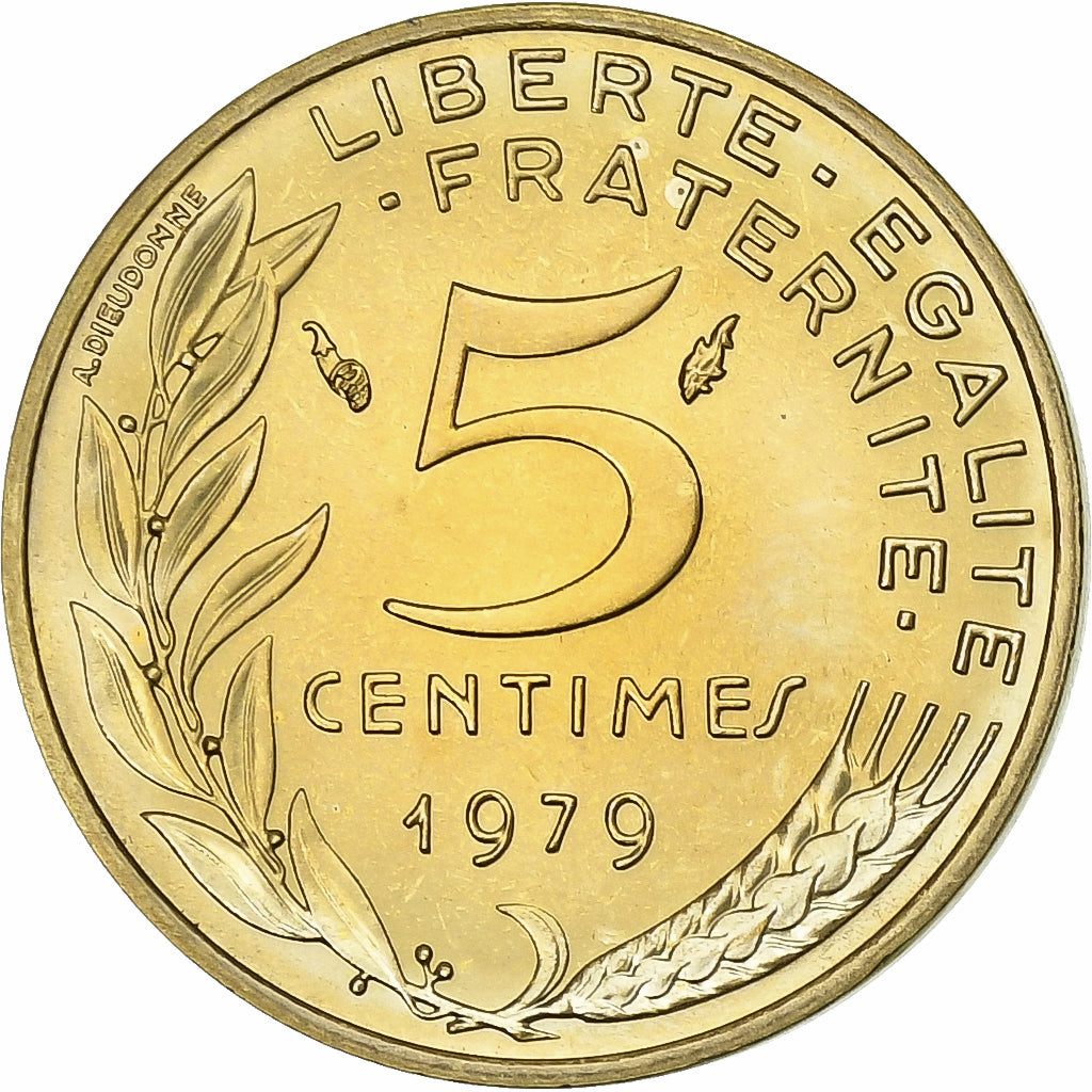 Francia, 5 Centimes, Marianne, 1979, MDP, série FDC, Cuproaluminio, FDC
