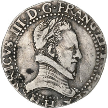 Francja, Henri III, 1/2 Franc au col plat, 1578, La Rochelle, Srebro, VF(20-25)