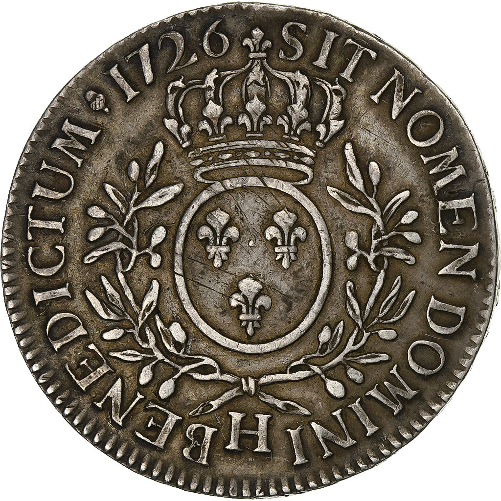 France, Louis XV, Ecu aux branches d'olivier, 1726, La Rochelle, Silver