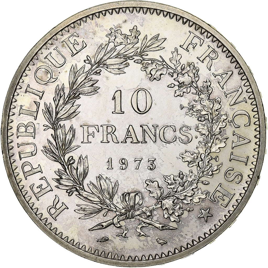 France, 10 Francs, Hercule, 1973, MDP, Silver, AU(55-58)