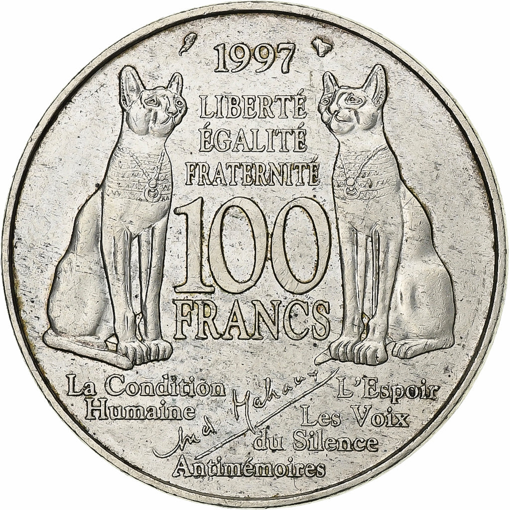 Francia, 100 Francs, André Malraux, 1997, MDP, Plata, EBC