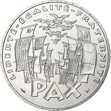 France, 100 Francs, Peace, 1995, MDP, Pattern, Silver, MS(63), KM:1116.1