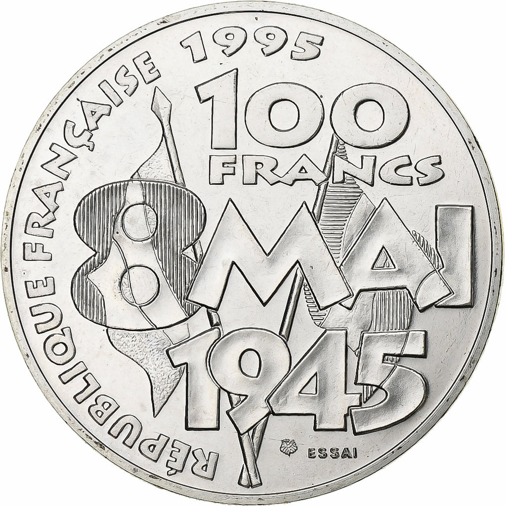Francia, 100 Francs, Peace, 1995, MDP, Pattern, Argento, SPL, KM:1116.1