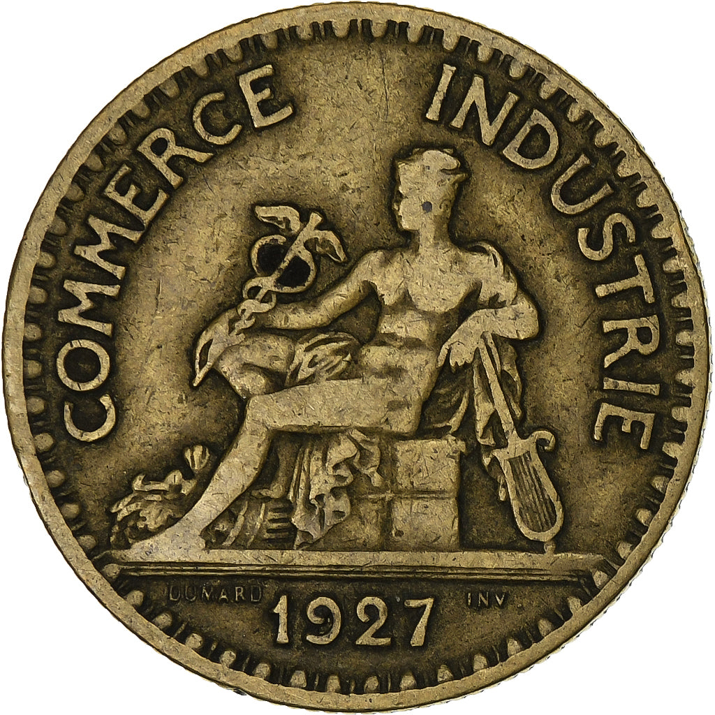 France, 2 Francs, Chambre de commerce, 1927, Paris, Aluminum-Bronze, VF(20-25)
