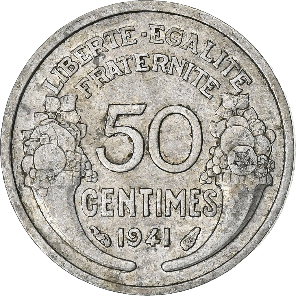 France, 50 Centimes, Morlon, 1941, Paris, Aluminium, TB+
