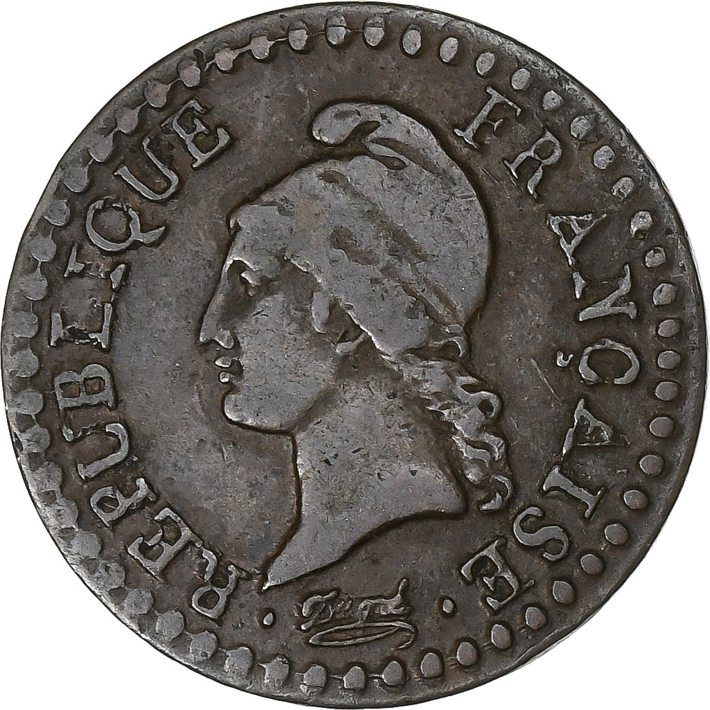 Francja, 1 Centime, Dupré, AN 6, Paris, Miedź, EF(40-45)