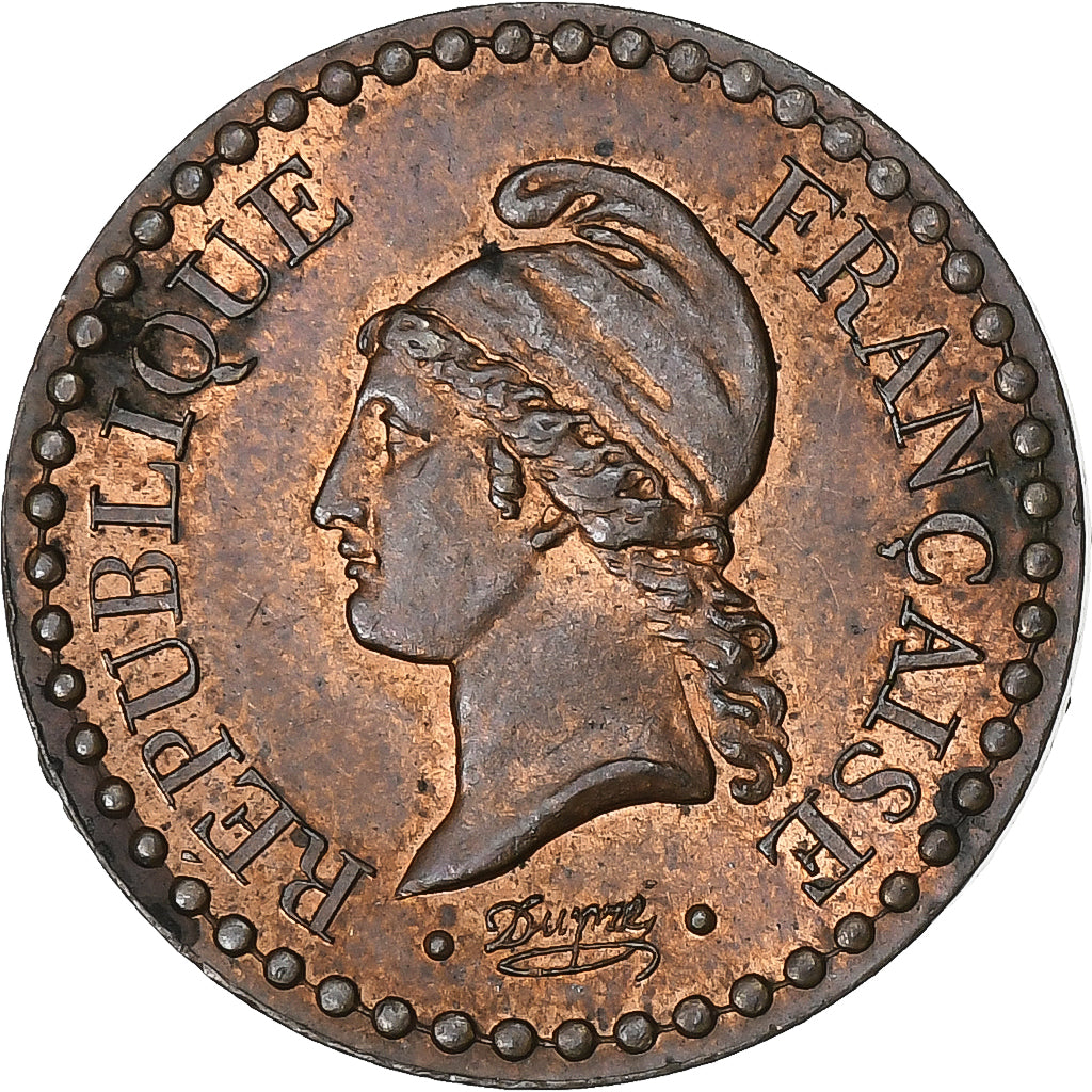 Francja, 1 Centime, Dupré, 1848, Paris, Miedź, AU(55-58)