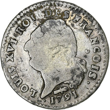 Frankrijk, Louis XVI, 15 sols françois, 1791 / AN 3, Perpignan, Zilver, FR