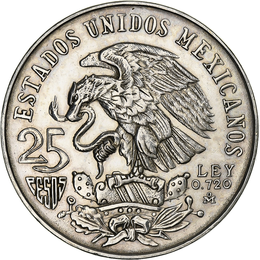 Mexico, 25 Pesos, Olympic Games, 1968, Mexico City, Silver, MS(60-62), KM:479.1
