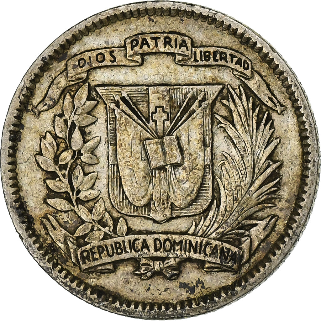 Dominican Republic, 10 Centavos, 1961, Bern, Silber, S+, KM:19
