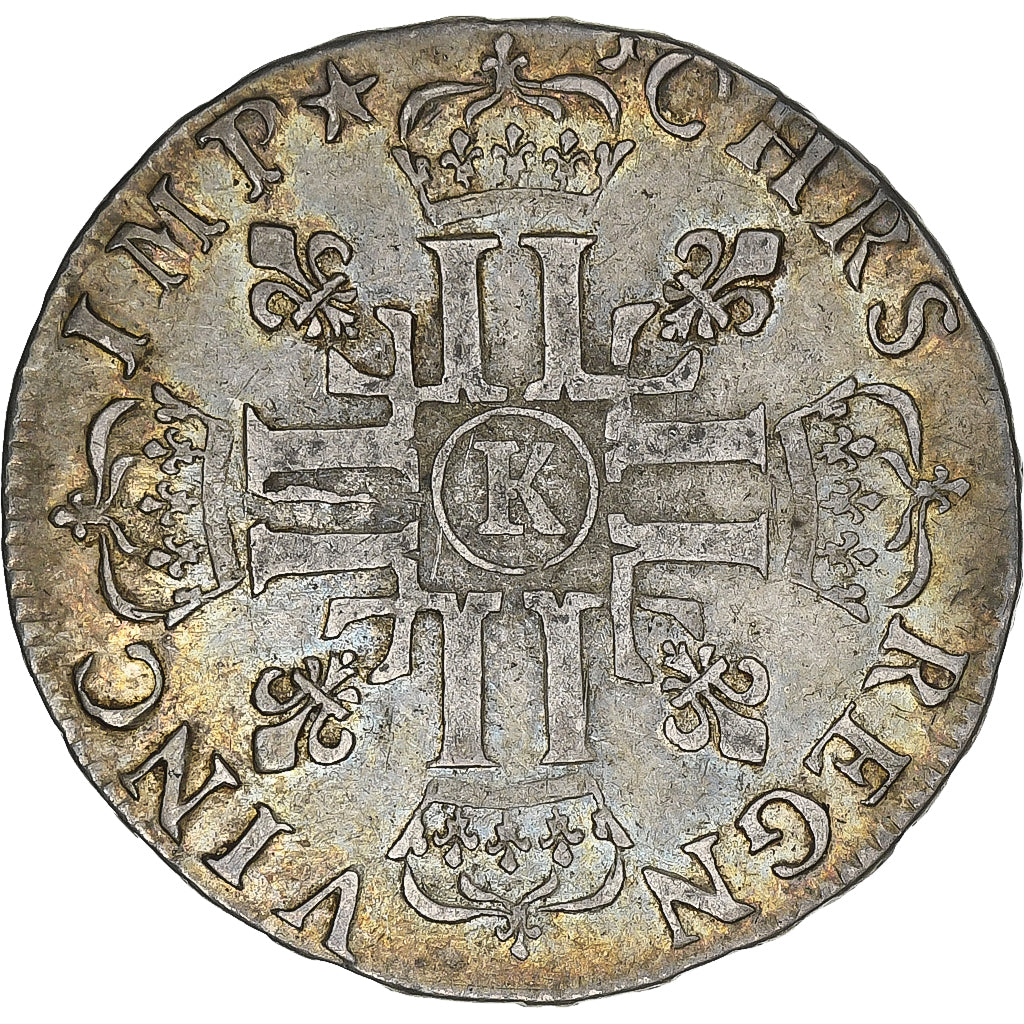 France, Louis XIV, 1/2 Écu aux 8 L, 1691, Bordeaux, Reformed, Silver