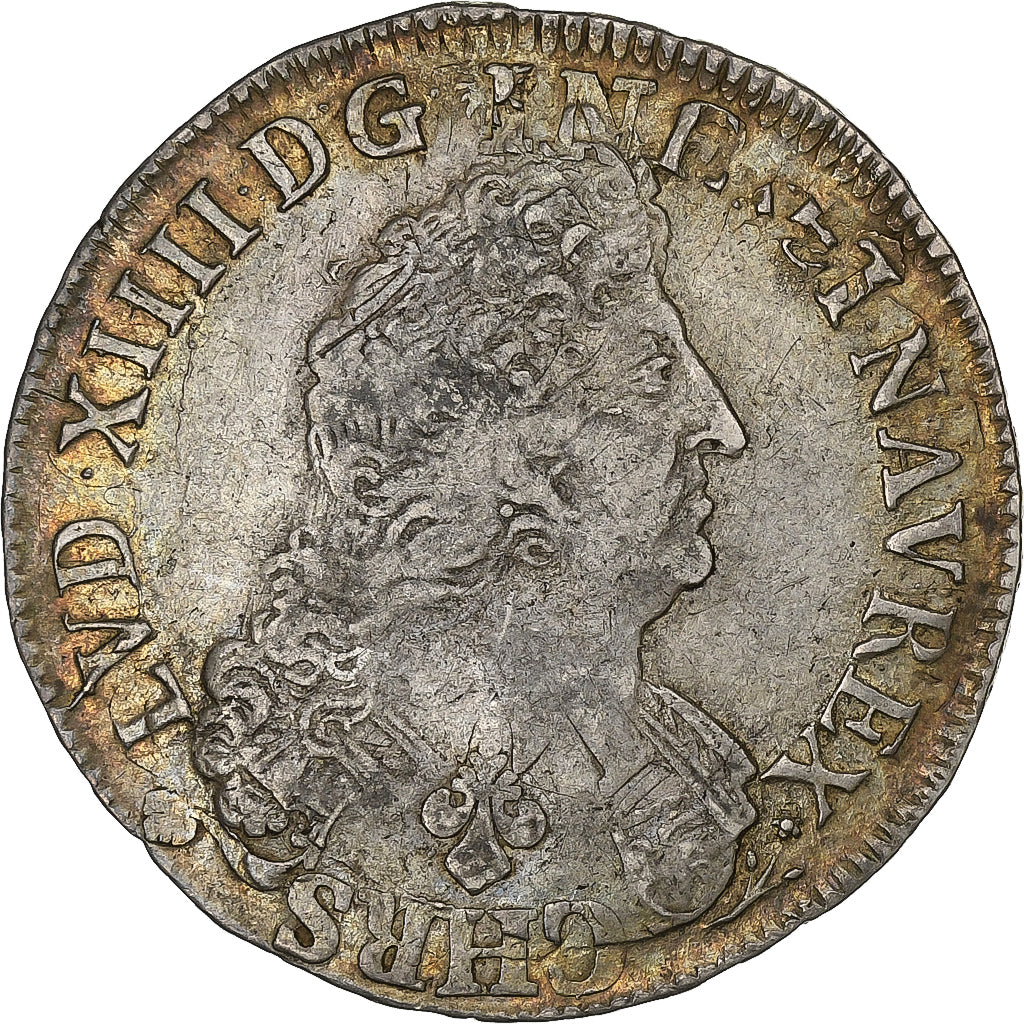 France, Louis XIV, 1/2 Ecu aux palmes, 1695, Limoges, reformed, Silver