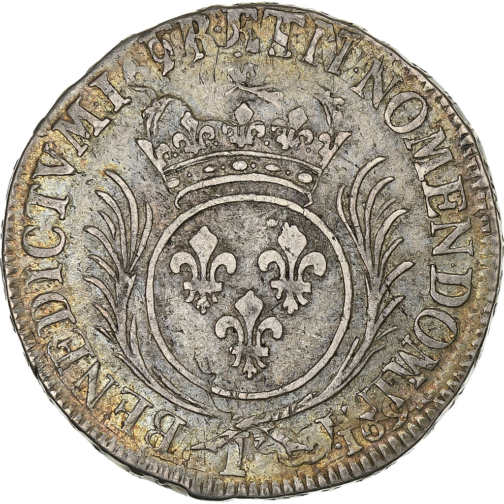 France, Louis XIV, 1/2 Ecu aux palmes, 1695, Limoges, reformed, Silver
