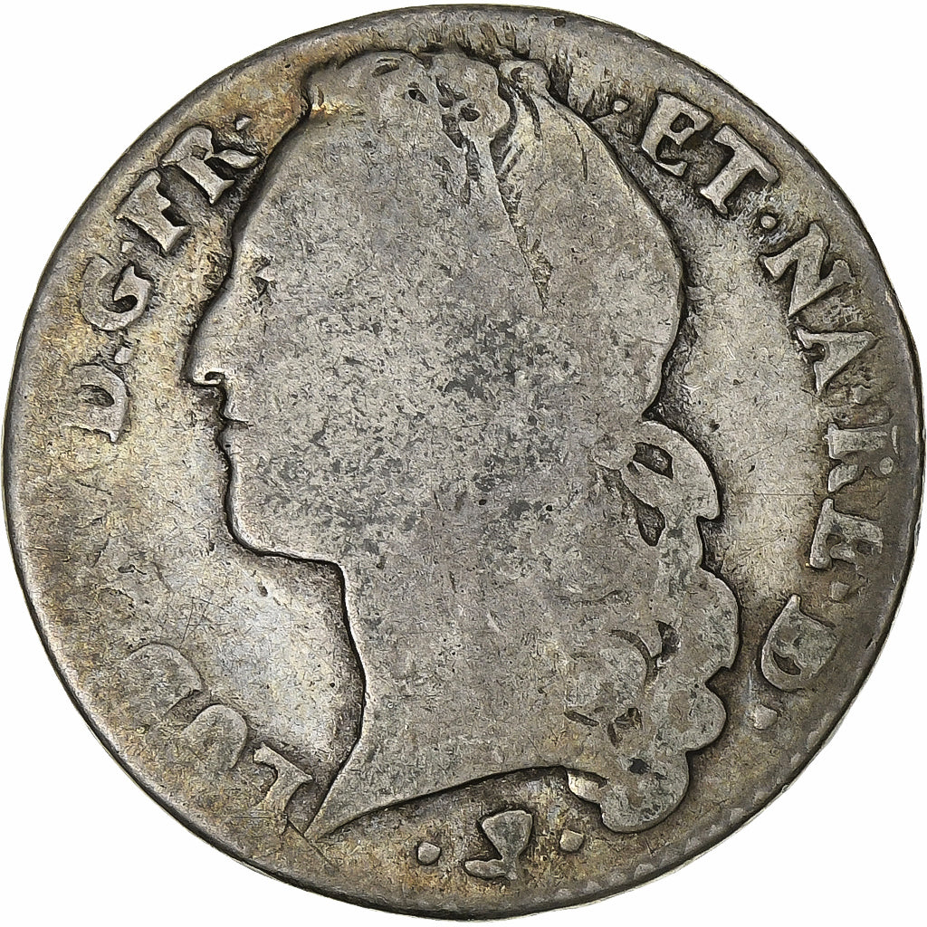 Francja, Louis XV, 1/2 Ecu de Béarn au bandeau, 1756, Pau, Srebro, F(12-15)