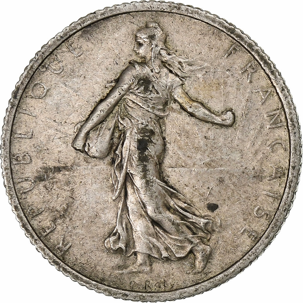 France, 1 Franc, Semeuse, 1916, Paris, Silver, VF(30-35), Gadoury:467