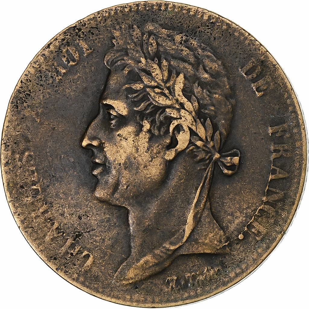 Colonie francesi, Charles X, 5 Centimes, 1827, La Rochelle, Bronzo, MB+, KM:10