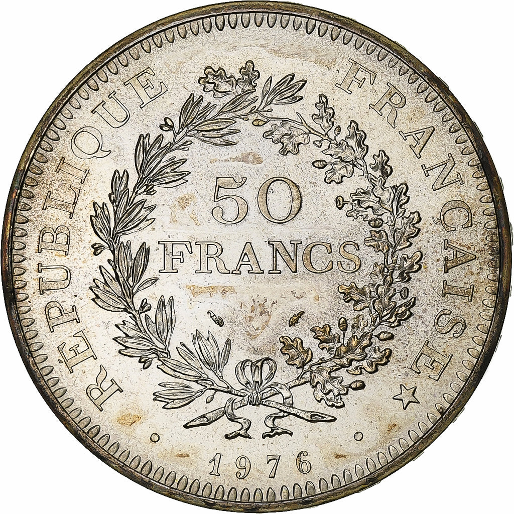 France, 50 Francs, Hercule, 1976, MDP, série FDC, Silver, MS(64), Gadoury:882