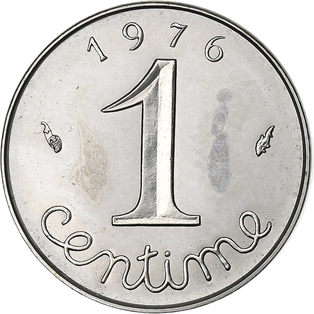 Frankrijk, 1 Centime, Épi, 1976, MDP, série FDC, Stainless Steel, FDC