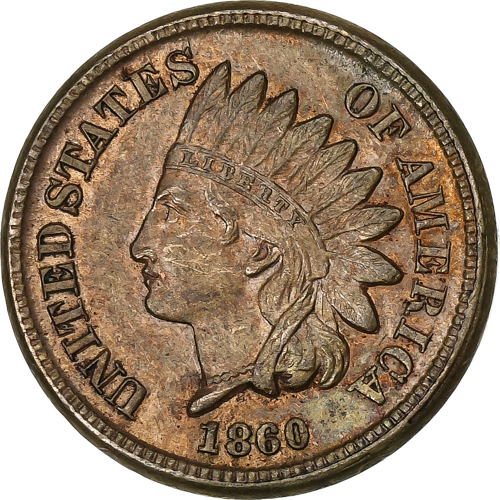 Stati Uniti, 1 Cent, Indian Head, 1860, Philadelphia, Rame-nichel, SPL, KM:90
