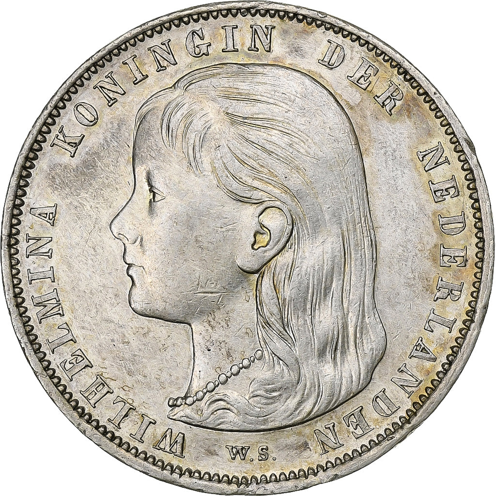 Pays-Bas, Wilhelmina I, 1 Gulden, 1892, Utrecht, Argent, TTB+, KM:117