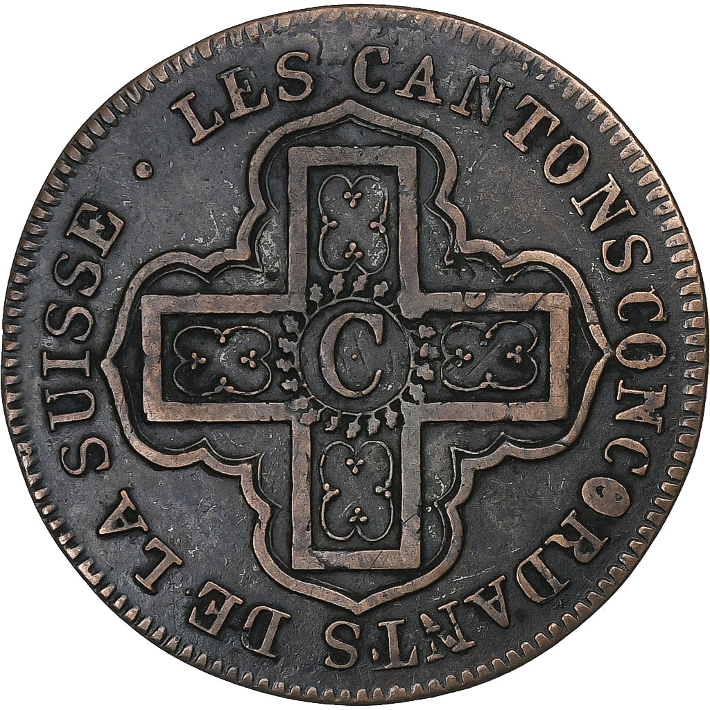 Canton of Vaud, 1 Batz, 1831, Biglione, MB+, KM:20