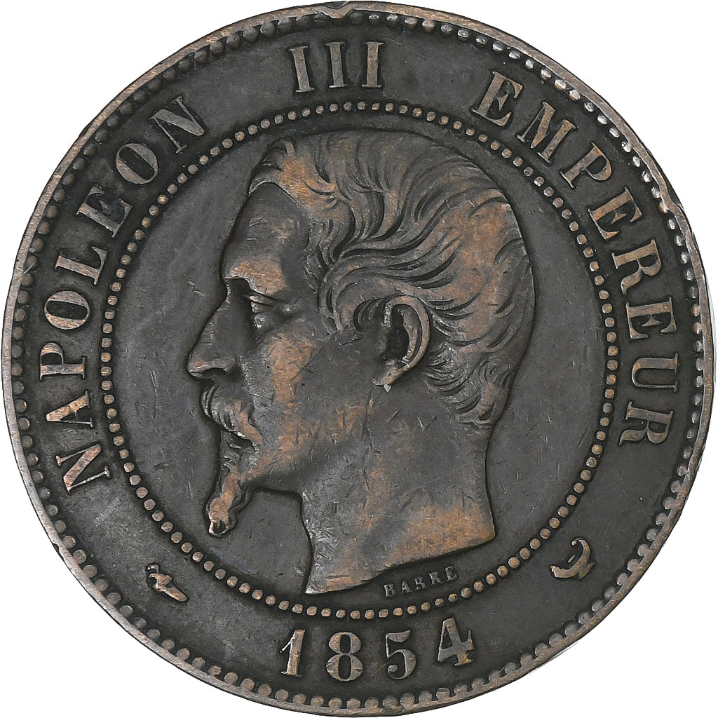 Francia, Napoleon III, Module de 10 Centimes, 1854, Paris, Epreuve, Bronzo, BB