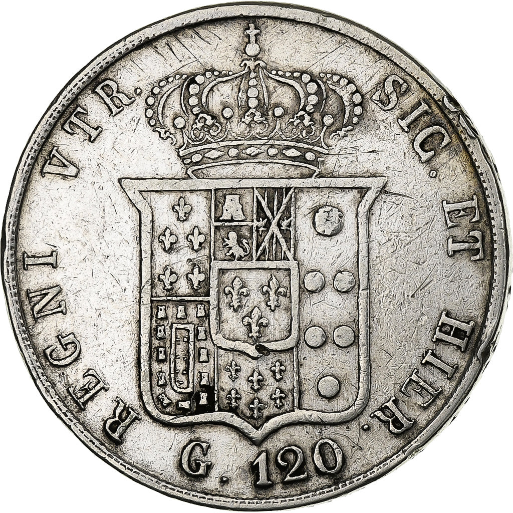 Kingdom of the Two Sicilies, Ferdinand II, 120 Grana, 1855, Naples, Silver