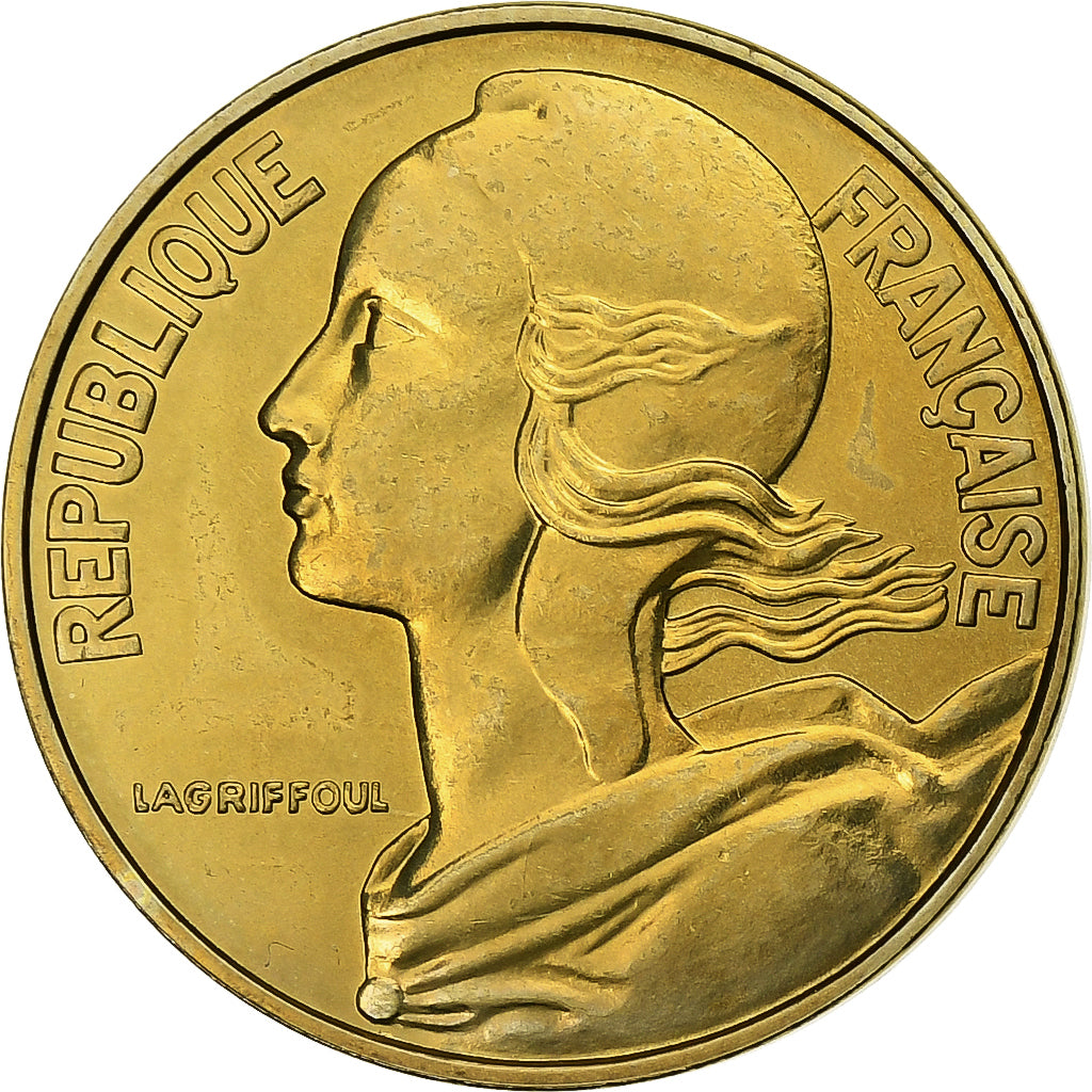 Francja, 20 Centimes, Marianne, 1978, MDP, série FDC, Brąz-Aluminium