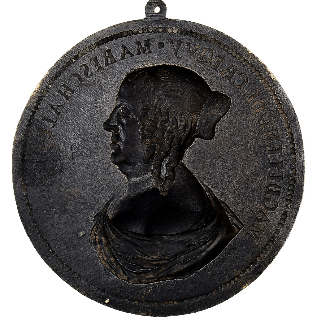 France, Medal, Madeleine de Blanchefort Créquy, 1651, Brass, D'après Warin