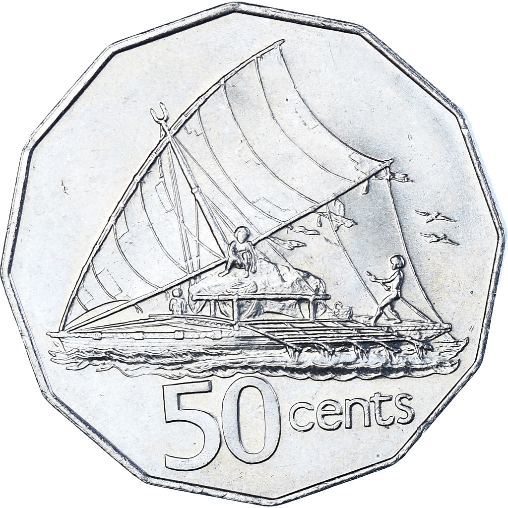 Coin, Fiji, 50 Cents, 1987