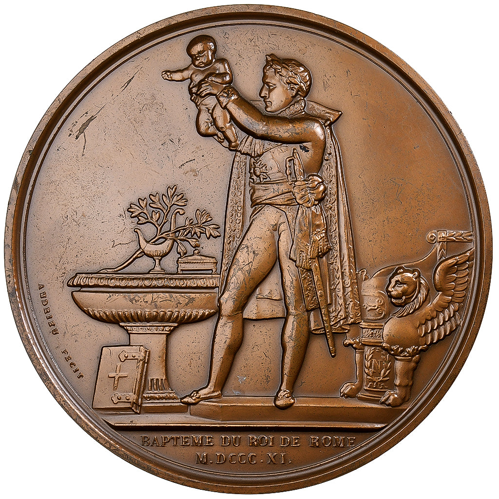 Francia, medalla, Napoleon I, Baptême du Roi de Rome, 1979, MDP, Bronce