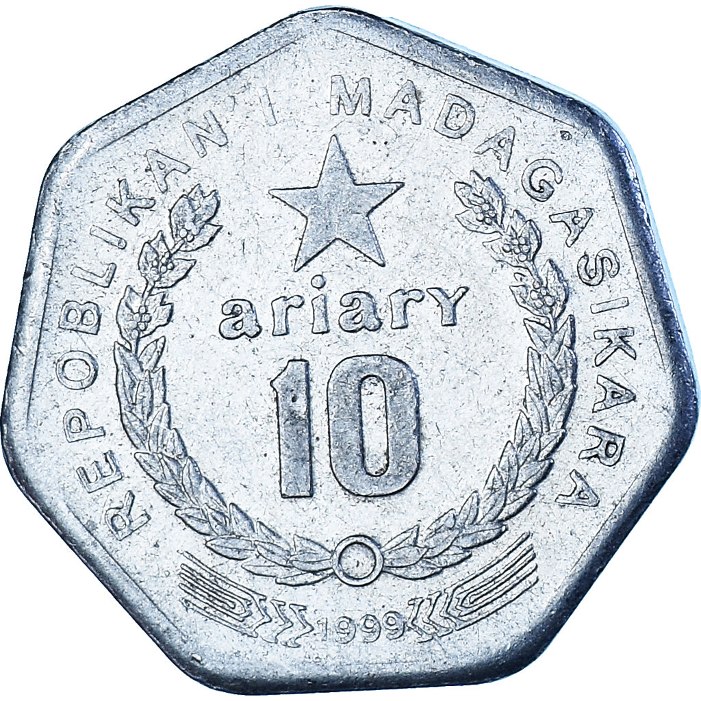 Moeda, Madagáscar, 10 Ariary, 1999