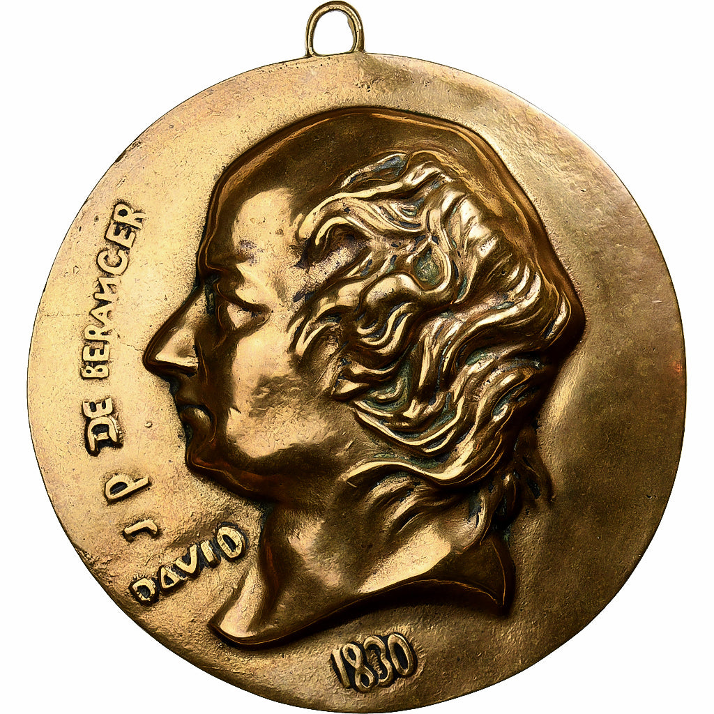 France, Medal, Pierre-Jean de Béranger, 1830, Brass, David d’Angers