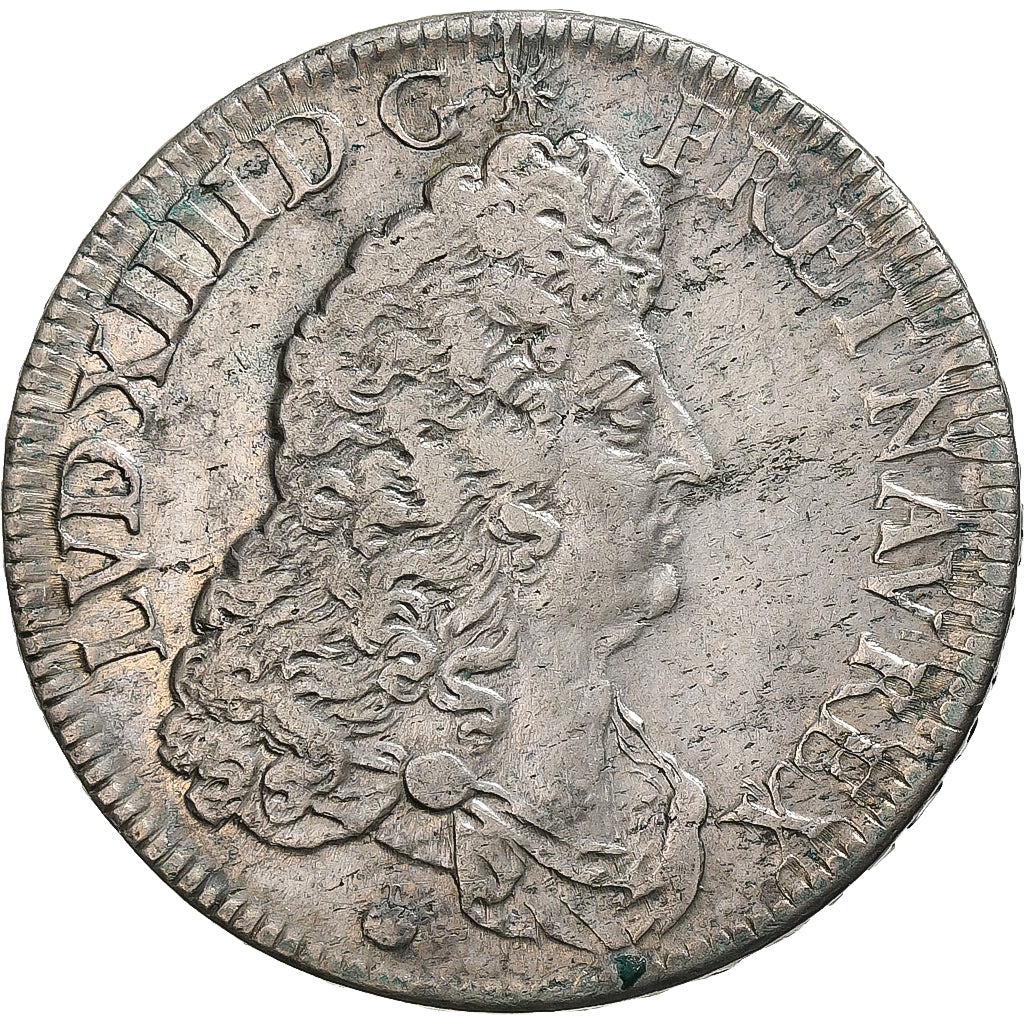 Francia, Louis XIV, 1/2 Écu de Flandre, 1685, Paris, Argento, BB+, Gadoury:182